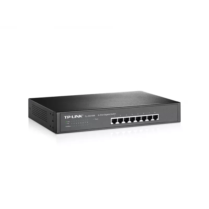 Niezarządzalny przełącznik TP-Link TL-SG1008, 8-portowy Gigabit Ethernet, 16 Gbit/s