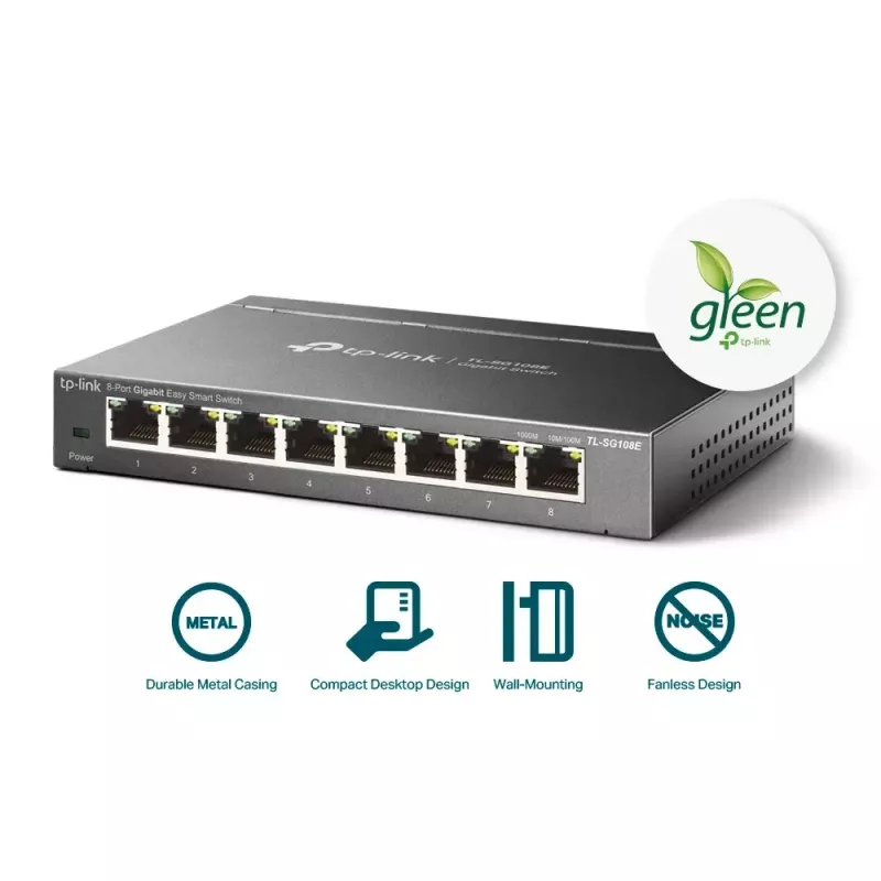 Przełącznik zarządzalny TP-Link TL-SG108E 8-portowy Gigabit Easy Smart Switch