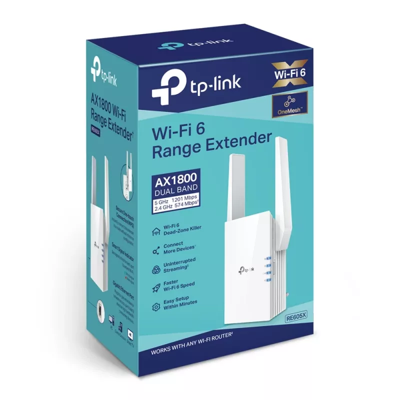 Wzmacniacz sieciowy TP-Link AX1800 WiFi 6 Extender RE605X