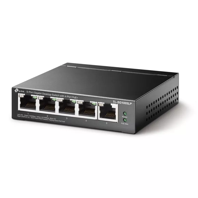 Przełącznik sieciowy TP-Link TL-SG1005LP Niezarządzalny Gigabit Ethernet (10/100/1000) Power over Ethernet (PoE) Czarny