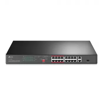 Przełącznik TP-Link 16-portowy 10/100 Mbps + 2-portowy Gigabit Rackmount PoE z 16 portami PoE+