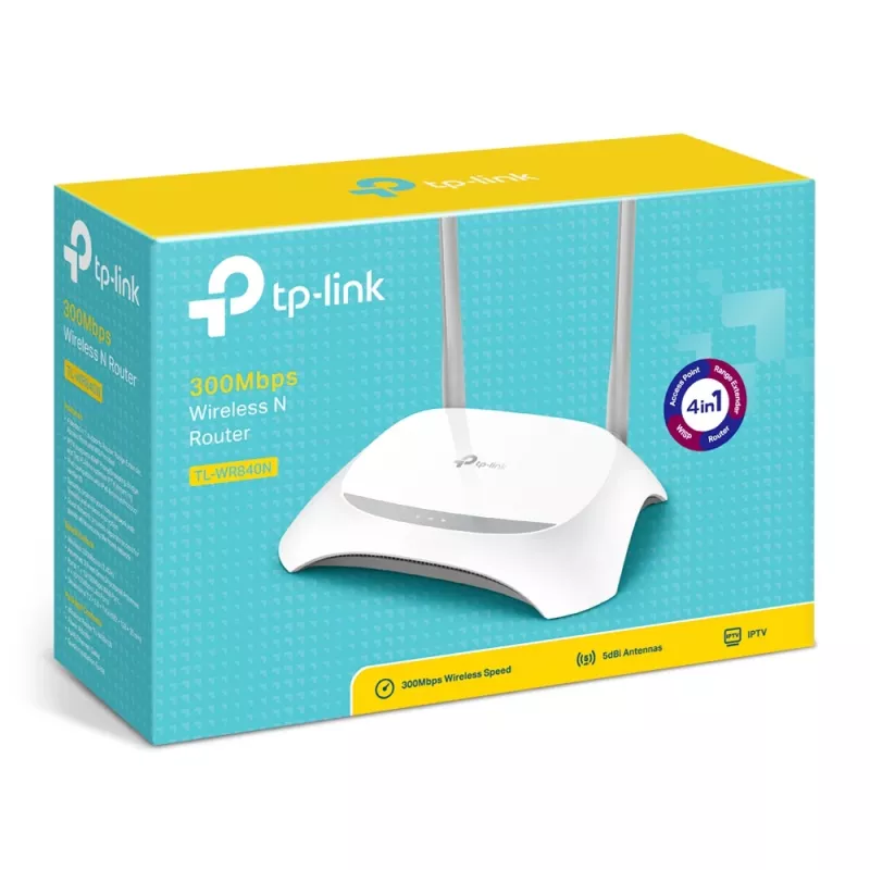 Router bezprzewodowy TP-Link TL-WR840N Fast Ethernet Single-band (2,4 GHz) Szary, Biały