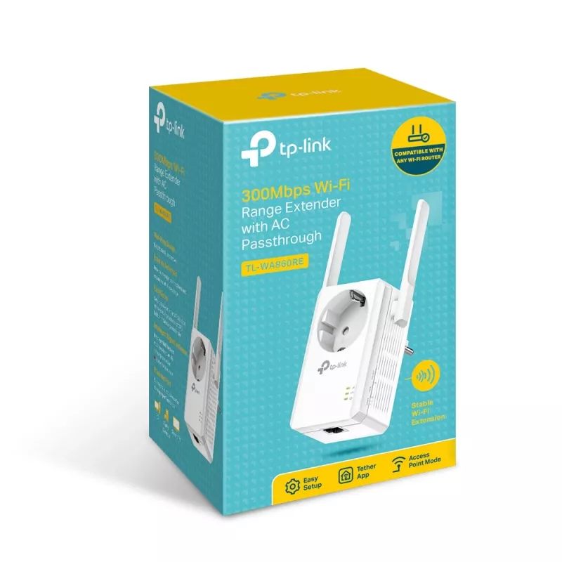 TP-Link TL-WA860RE PowerLine network adapter 300 Mbit/s Ethernet LAN Wi-Fi Biały 1 szt.