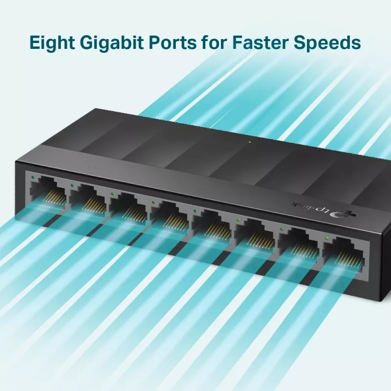 Przełącznik sieciowy TP-Link 8-portowy 10/100/1000Mbps, niezarządzalny, Gigabit Ethernet (10/100/1000), do montażu na ścianie
