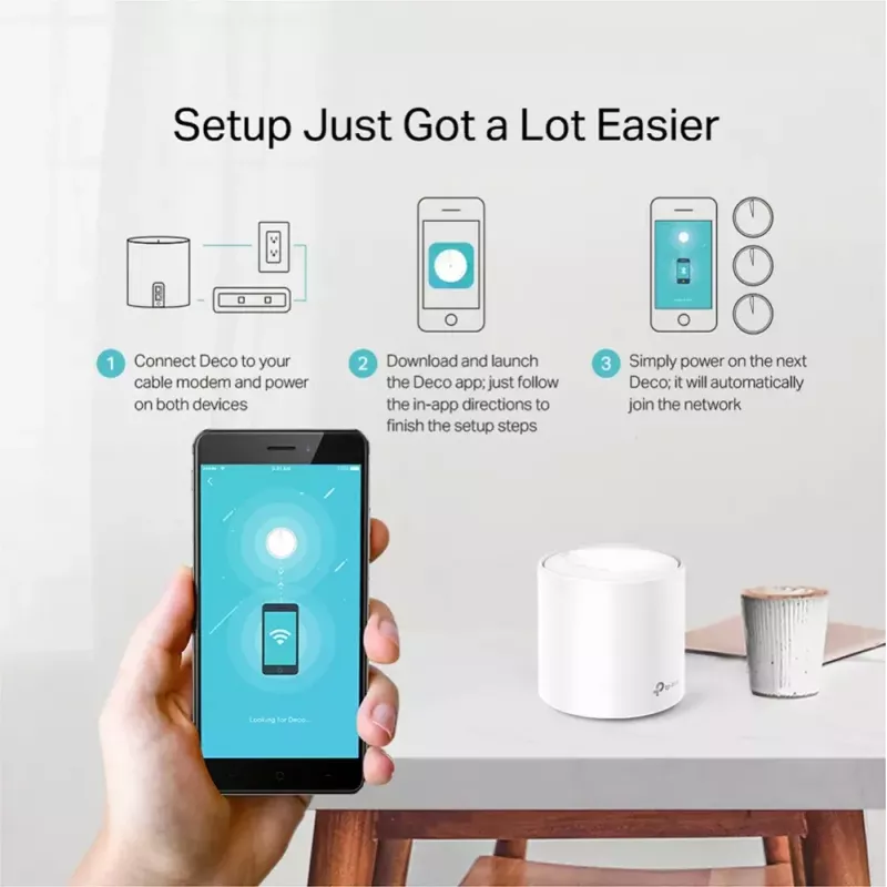 System Mesh Wi-Fi 6 TP-Link AX1800 do całego domu, zestaw 3 sztuk