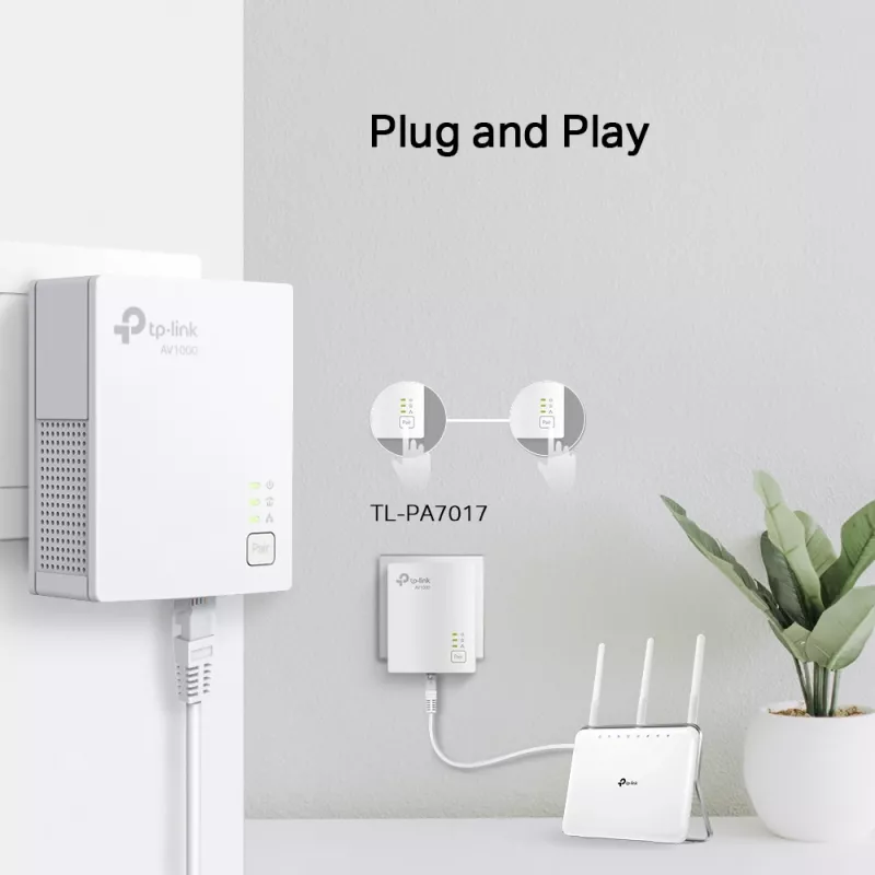 Adapter sieciowy PowerLine TP-Link TL-PA7017 KIT 1000 Mbit/s Ethernet LAN Biały 2 szt.