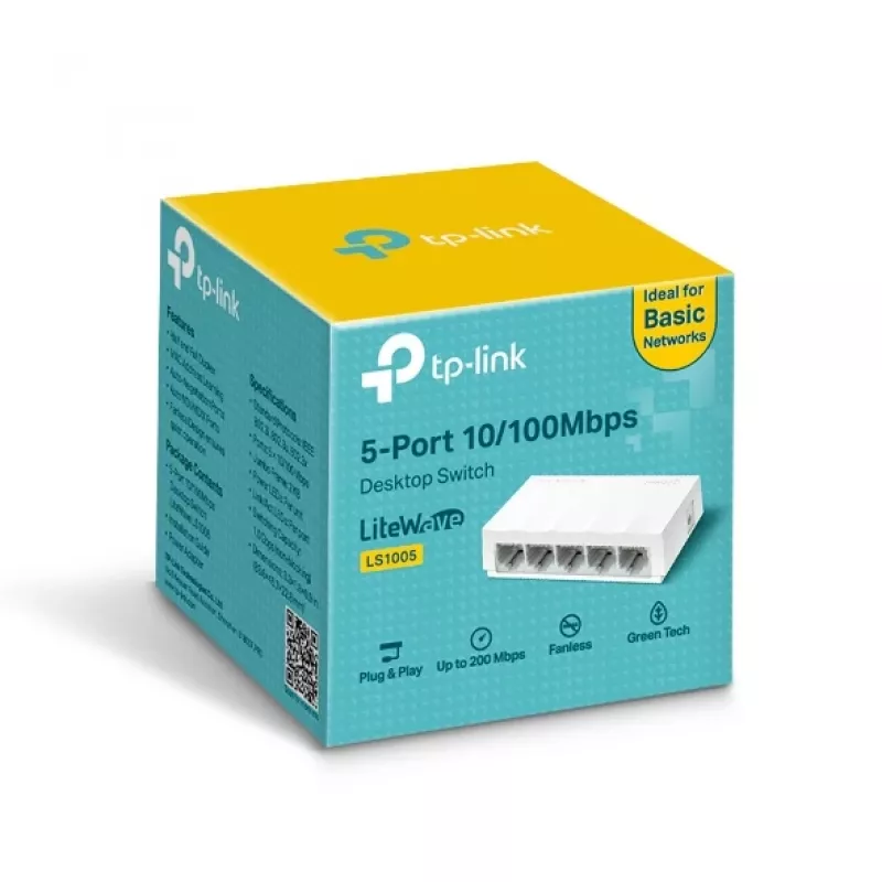 Przełącznik sieciowy TP-Link LS1005 niezarządzalny Fast Ethernet biały