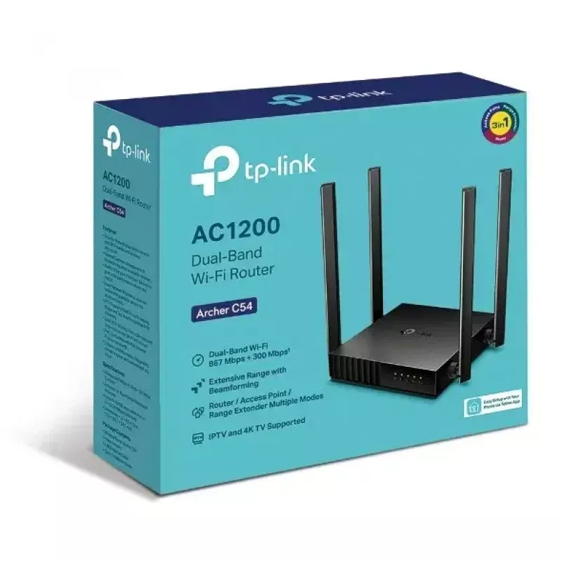 TP-Link Archer C54 router bezprzewodowy Fast Ethernet Dwuzakresowy (2.4 GHz / 5 GHz) Czarny