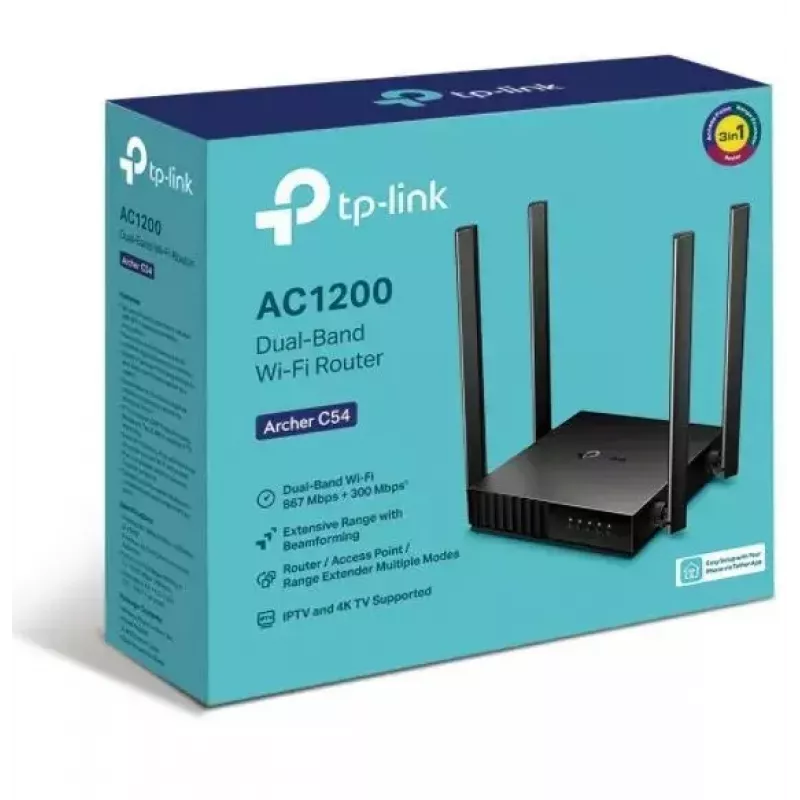 TP-Link Archer C54 router bezprzewodowy Fast Ethernet Dwuzakresowy (2.4 GHz / 5 GHz) Czarny