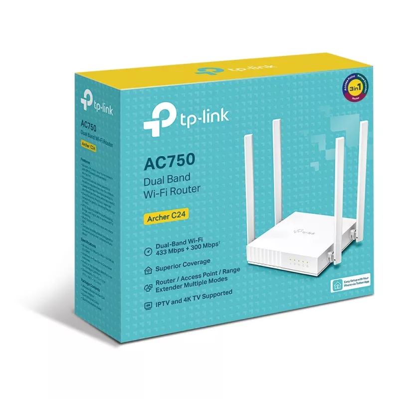 Router TP-Link ARCHER C24 Fast Ethernet Dual-band (2,4 GHz / 5 GHz) Biały