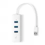 Stacja dokująca/replikator portów TP-Link UE330 do laptopa, przewodowy USB 3.2 Gen 1 (3.1 Gen 1) Type-A, biały