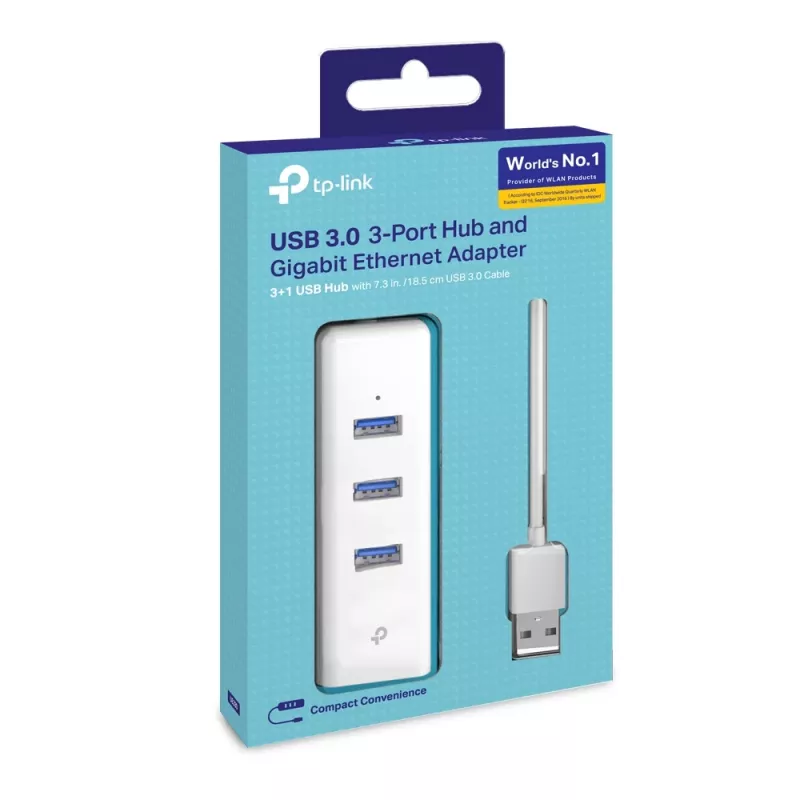 Stacja dokująca/replikator portów TP-Link UE330 do laptopa, przewodowy USB 3.2 Gen 1 (3.1 Gen 1) Type-A, biały