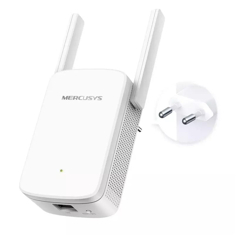 Bezprzewodowy wzmacniacz zasięgu MERCUSYS ME30 AC1200 — dwuzakresowy 802.11b/g, 2 anteny zewnętrzne, 1x RJ-45