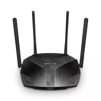 Router biurkowy MERCUSYS MR80X — Dwuzakresowe Wi‑Fi 6 (802.11ax), 3000 Mb/s, 4 anteny zewnętrzne, 3 porty Gigabit LAN