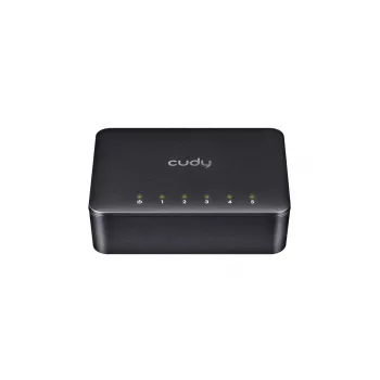 Przełącznik sieciowy Cudy GS105D, 5-portowy Gigabit Ethernet (10/100/1000), przepustowość 1 Gbit/s, zasilanie DC 5V