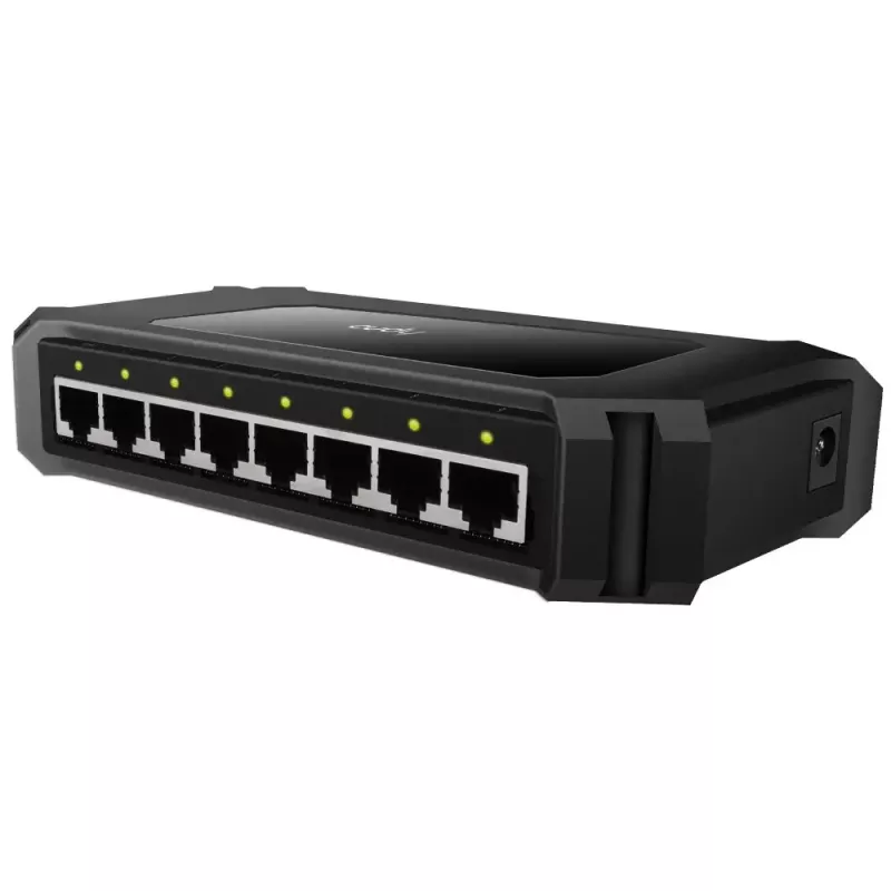 Przełącznik sieciowy Cudy GS108D 8-portowy Gigabit Ethernet (10/100/1000), przełączanie 16 Gbit/s, DC 5V, desktop, czarny