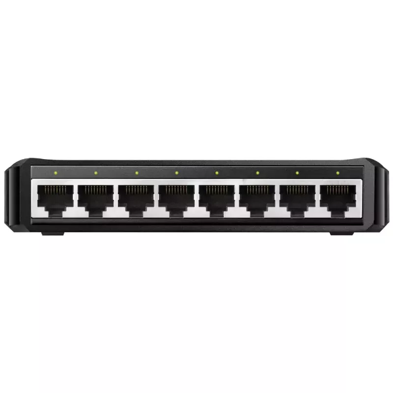 Przełącznik sieciowy Cudy GS108D 8-portowy Gigabit Ethernet (10/100/1000), przełączanie 16 Gbit/s, DC 5V, desktop, czarny