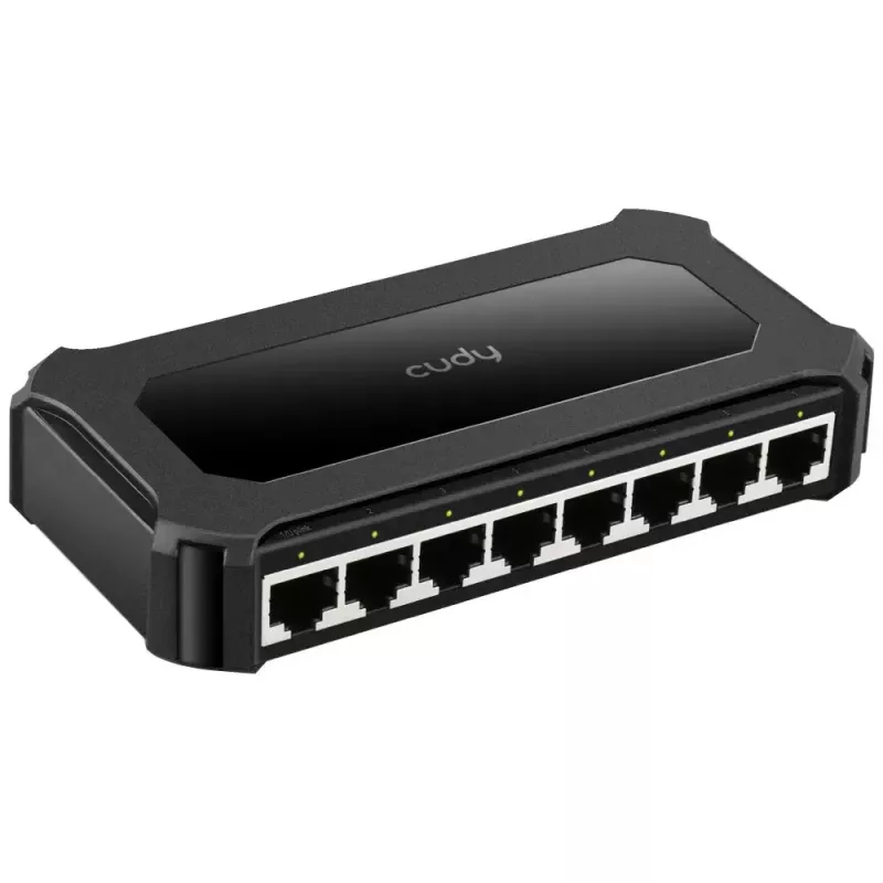 Przełącznik sieciowy Cudy GS108D 8-portowy Gigabit Ethernet (10/100/1000), przełączanie 16 Gbit/s, DC 5V, desktop, czarny
