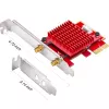 Wewnętrzna karta sieciowa PCIe WLAN/Bluetooth Cudy WE3000S — Tri-band 2.4/5/6 GHz, Intel AX210, Bluetooth 5.2, 2400 Mb/s, Full-height/Low-profile