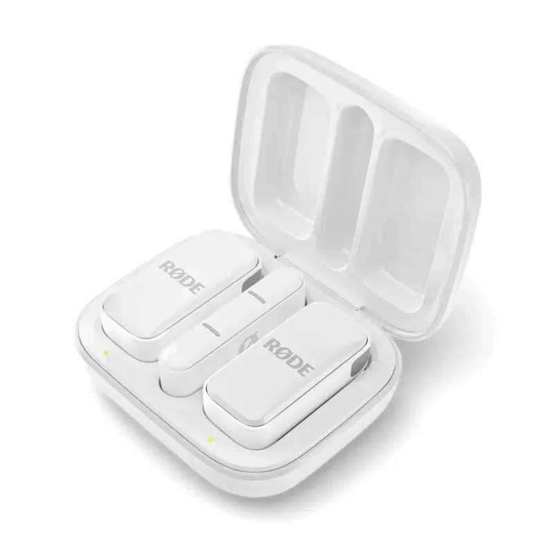 Mikrofon krawatowy RØDE Wireless Micro — bezprzewodowy USB lavalier, 20–20000 Hz, 24-bitowy, zasięg 100 m, biały