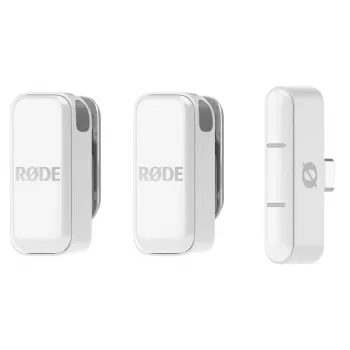 Mikrofon krawatowy RØDE Wireless Micro — bezprzewodowy USB lavalier, 20–20000 Hz, 24-bitowy, zasięg 100 m, biały