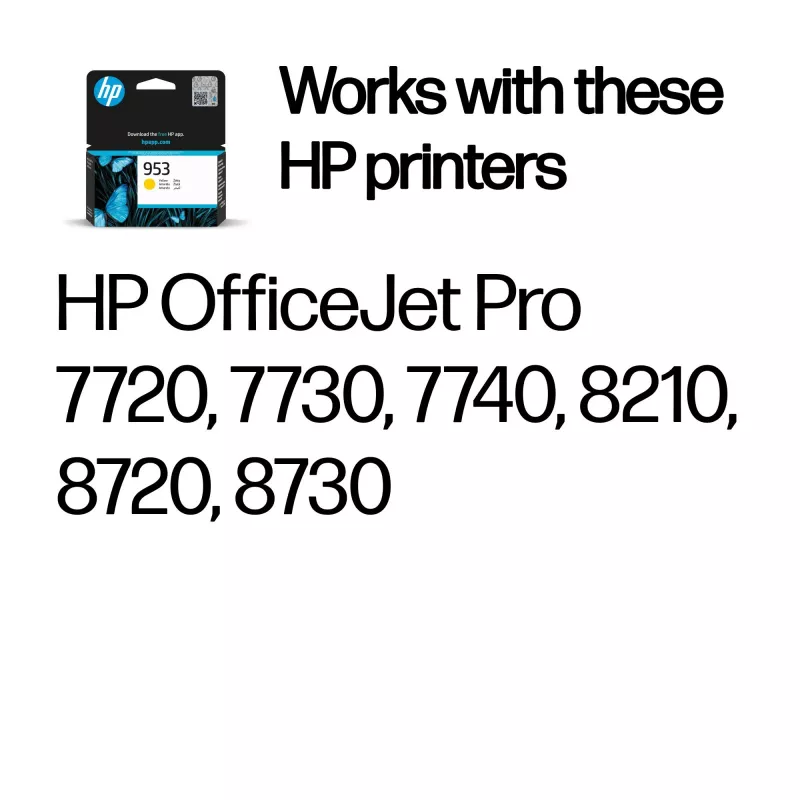 HP 953 żółty Oryginalny wkład atramentowy, żółty, 1 szt., 630 stron