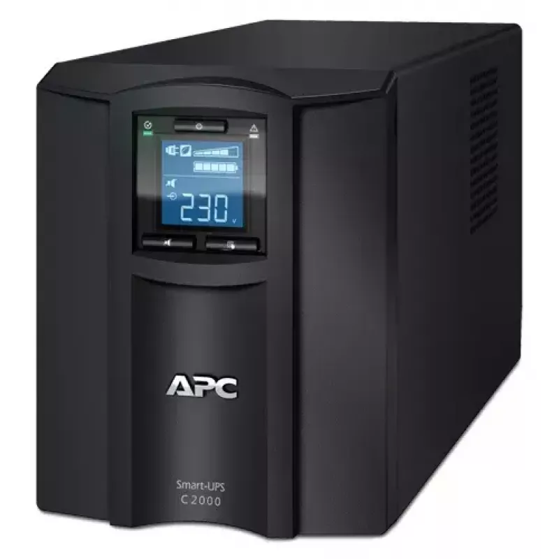 APC Smart-UPS C, Line Interactive, 2000VA, Tower, 230V, 6x IEC C13+1x IEC C19, komunikacja USB i szeregowa, AVR, graficzny LCD