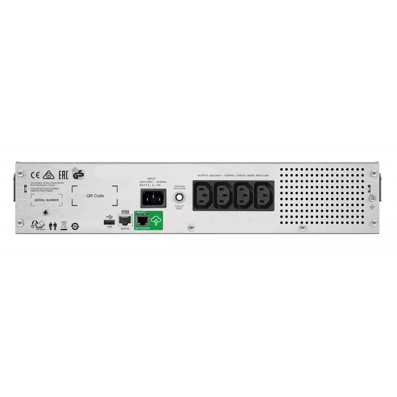 APC Smart-UPS C, Line Interactive, 1000VA, Rackmount 2U, 230V, 4x IEC C13, SmartConnect, USB i RS232, AVR, LCD graficzny