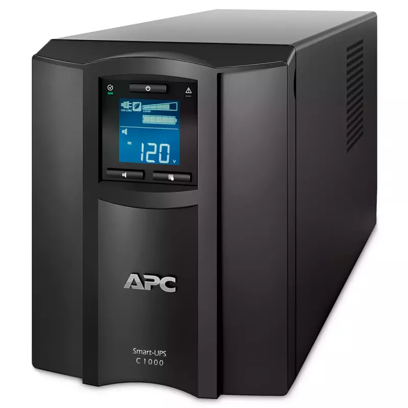 APC Smart-UPS C, Line Interactive, 1000VA, Tower, 230V, 8x IEC C13, port SmartConnect, komunikacja USB i szeregowa, AVR, wyświetlacz graficzny LCD