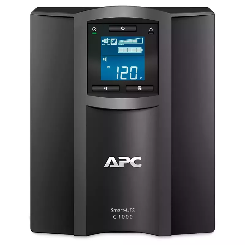APC Smart-UPS C, Line Interactive, 1000VA, Tower, 230V, 8x IEC C13, port SmartConnect, komunikacja USB i szeregowa, AVR, wyświetlacz graficzny LCD