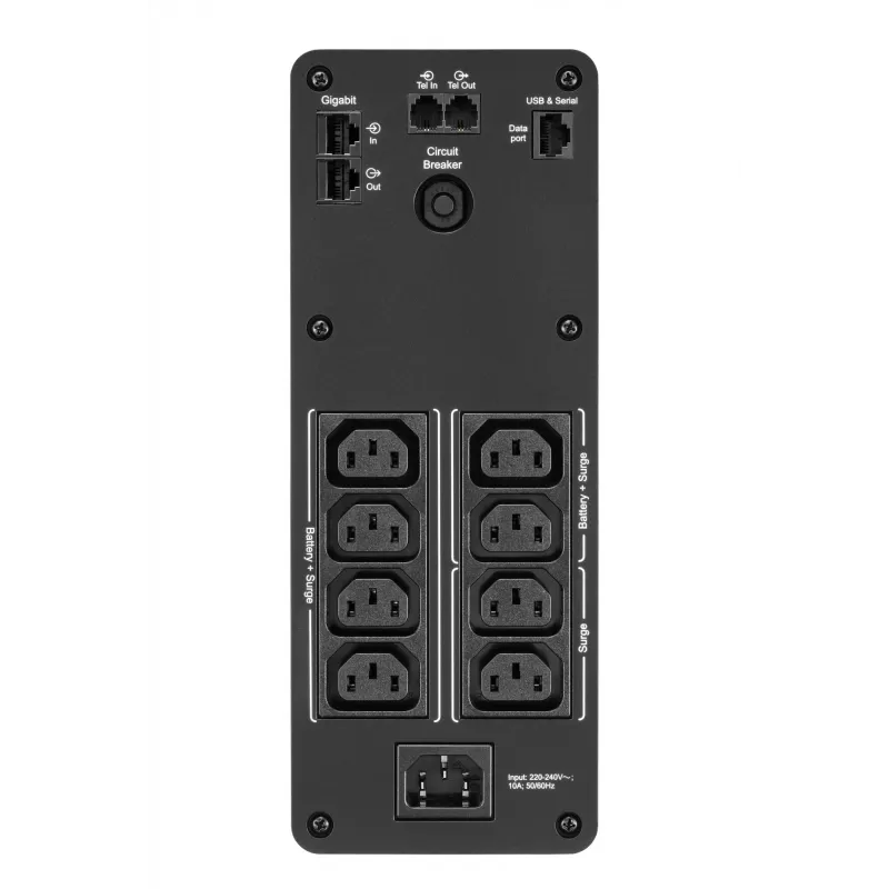 APC Back-UPS Pro, 1200VA/720W, Tower, 230V, 8 gniazd IEC C13, Sinusoida, AVR, porty USB Type A + C, LCD, Bateria wymieniana przez użytkownika