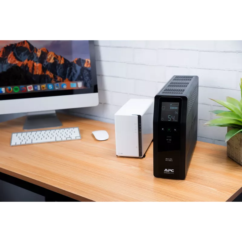APC Back-UPS Pro, 1200VA/720W, Tower, 230V, 8 gniazd IEC C13, Sinusoida, AVR, porty USB Type A + C, LCD, Bateria wymieniana przez użytkownika