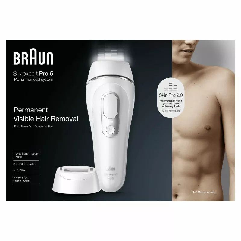 Epilator Braun Silk-expert Pro PL5145 IPL Światło pulsacyjne Intense pulsed light Biały