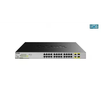 Przełącznik D-Link 24-portowy Gigabit Desktop Niezarządzany PoE z 2 portami combo 100/1000Mbps