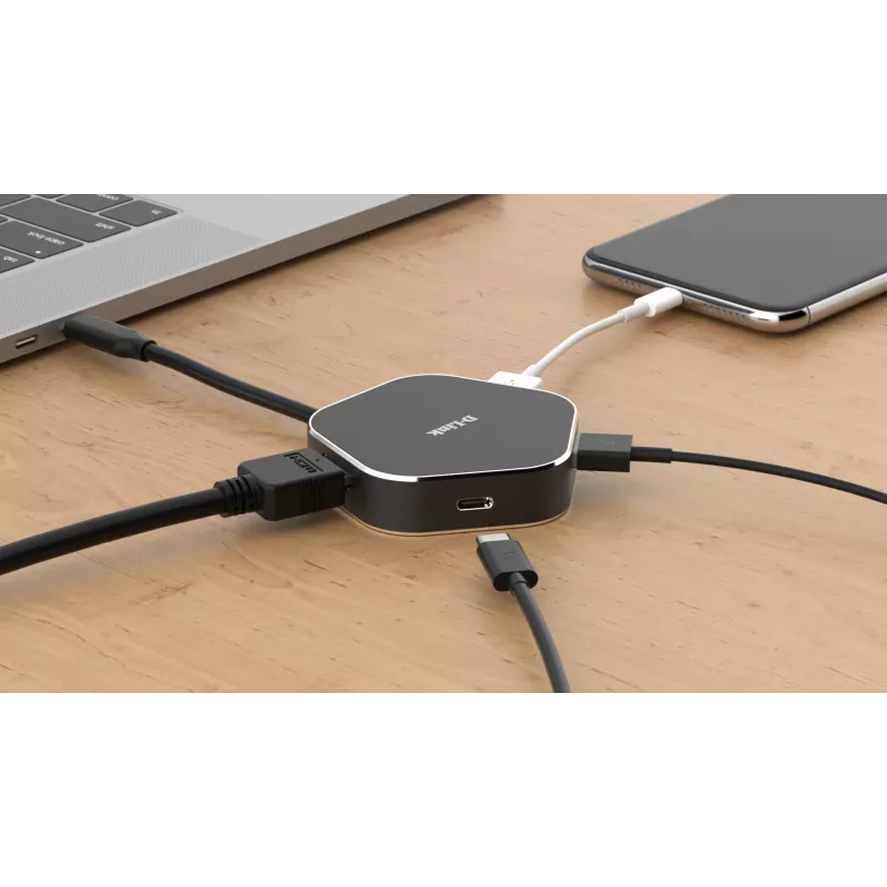 D-Link 4-w-1 Hub USB-C z HDMI i Power Delivery