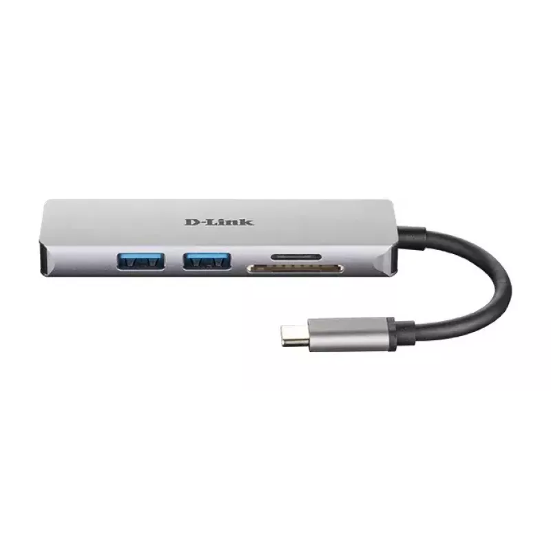 Hub USB-C 5 w 1 D-Link z HDMI i czytnikiem kart SD/microSD