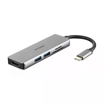 Hub USB-C 5 w 1 D-Link z HDMI i czytnikiem kart SD/microSD