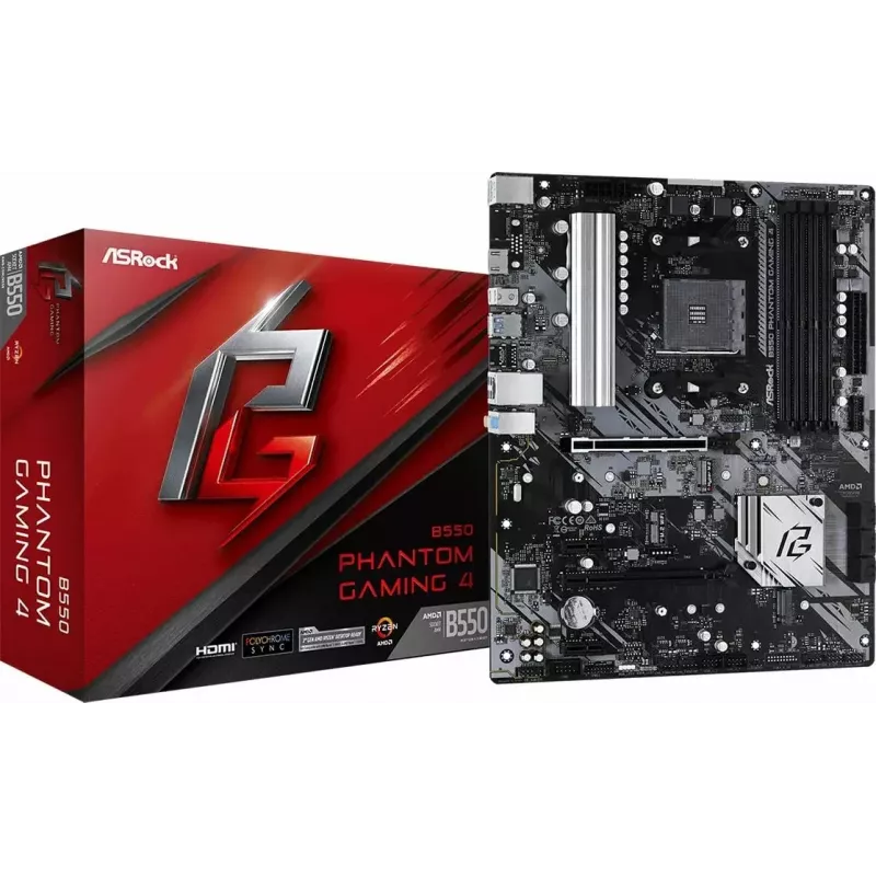 ASRock B550 Phantom Gaming 4 AMD B550 Socket AM4 ATX