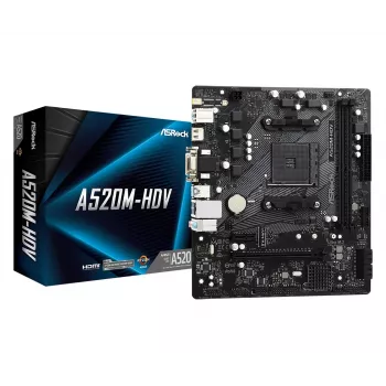 Płyta główna ASRock A520M-HDV AM4 AMD A520 2x DDR4 USB 3.2 SATA 3 7.1-kanałowe HD Audio mATX