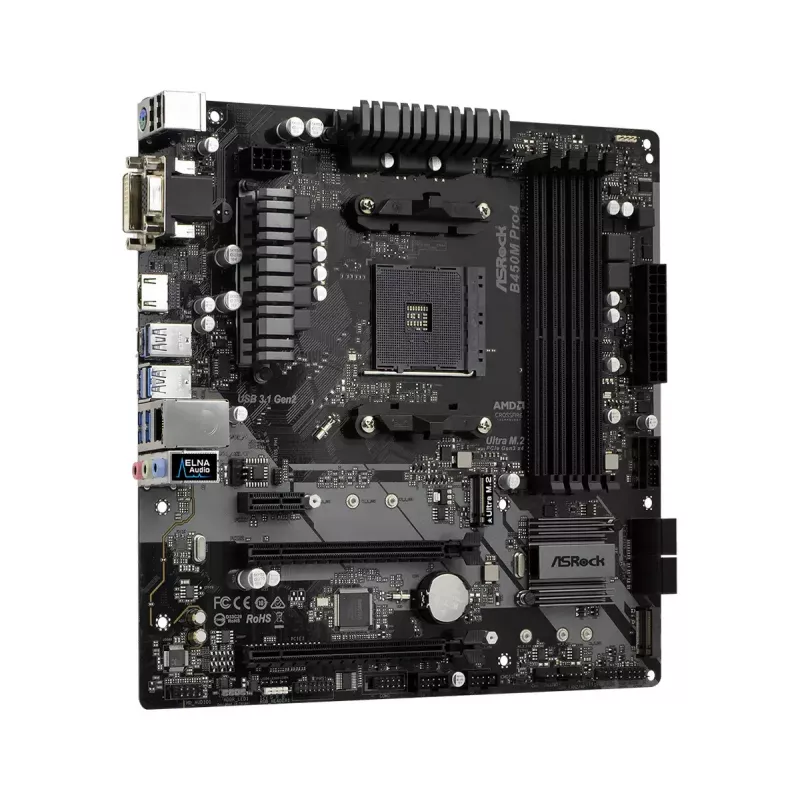 Płyta główna ASRock B450M PRO4 AMD B450 Socket AM4 micro ATX