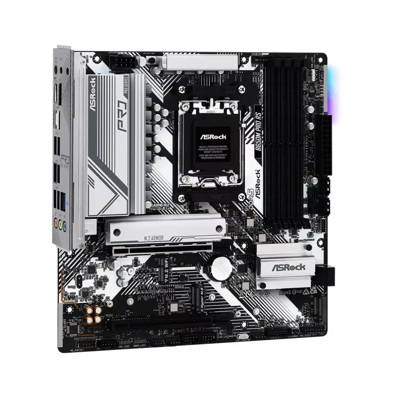 Płyta główna ASRock B650M Pro RS — AMD B650, Socket AM5, micro ATX, DDR5, 4x DIMM, 128 GB, 2.5Gb LAN, 1x M.2, HDMI, DP