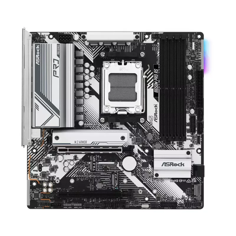 Płyta główna ASRock B650M Pro RS — AMD B650, Socket AM5, micro ATX, DDR5, 4x DIMM, 128 GB, 2.5Gb LAN, 1x M.2, HDMI, DP