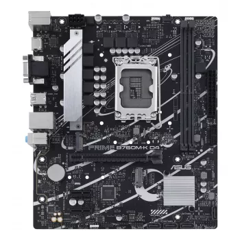 Płyta główna ASUS PRIME B760M-K D4 — Intel B760, LGA 1700, Micro ATX, 2x DDR4 DIMM, 64 GB, M.2, SATA III, 2.5Gb Ethernet