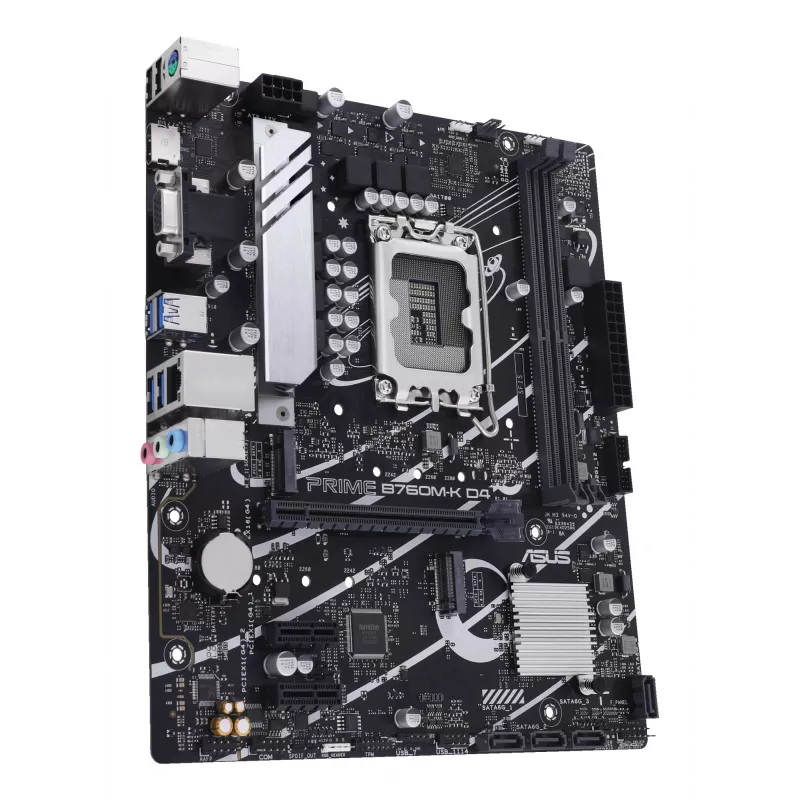 Płyta główna ASUS PRIME B760M-K D4 — Intel B760, LGA 1700, Micro ATX, 2x DDR4 DIMM, 64 GB, M.2, SATA III, 2.5Gb Ethernet