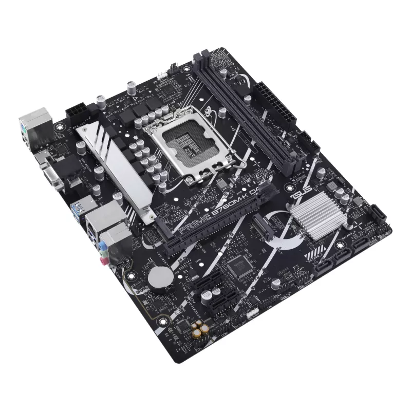 Płyta główna ASUS PRIME B760M-K D4 — Intel B760, LGA 1700, Micro ATX, 2x DDR4 DIMM, 64 GB, M.2, SATA III, 2.5Gb Ethernet