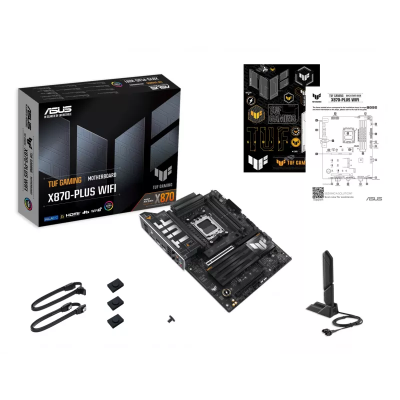 Płyta główna ASUS TUF GAMING X870-PLUS WIFI — AMD X870, Socket AM5, ATX, DDR5, 4 DIMM, Wi‑Fi 7, Bluetooth 5.4