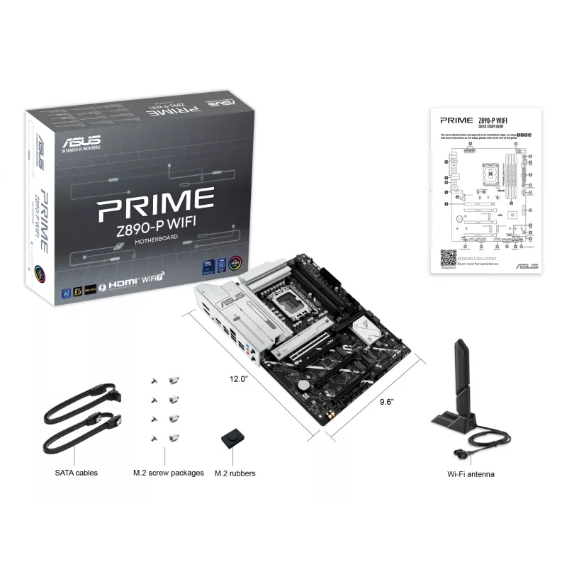 Płyta główna ASUS PRIME Z890‑P WIFI Intel Z890 LGA 1851 ATX, DDR5, 4x DIMM, 4x M.2, Wi‑Fi 7, 2.5Gb LAN