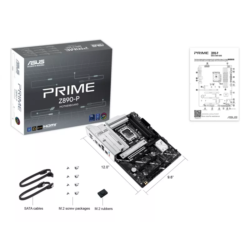 Płyta główna ASUS PRIME Z890-P — Intel Z890, LGA 1851, ATX, DDR5, 4x DIMM, 192 GB, 4x M.2, 2.5Gb LAN, HDMI 2.1, 1x USB-C