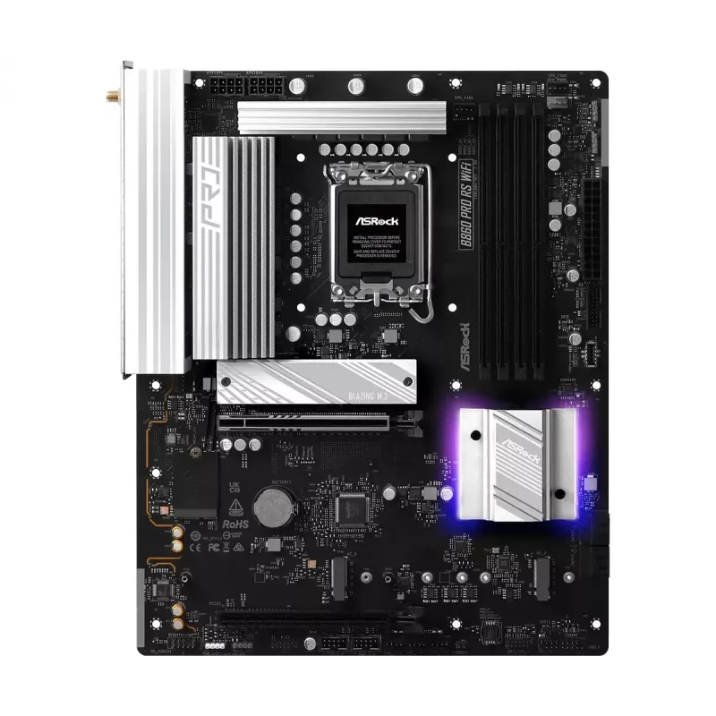 Płyta główna ASRock B860 Pro RS WiFi Intel B860 LGA1851 ATX, 4x sloty DDR5, 256GB, Wi‑Fi 6E, 2.5GbE
