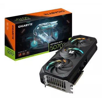 Karta graficzna GIGABYTE GeForce RTX 5070 Ti GAMING OC 16G – 16 GB GDDR7, 256-bit, PCI-E 5.0, taktowanie rdzenia 2588 MHz, 3x DP 2.1a, 1x HDMI 2.1b, NVIDIA DLSS 4, GV-N507TGAMING OC-16GD